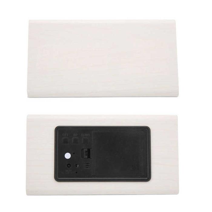 Triangular Wood Clock Wooden Digital Clock Adjustable Brightness for