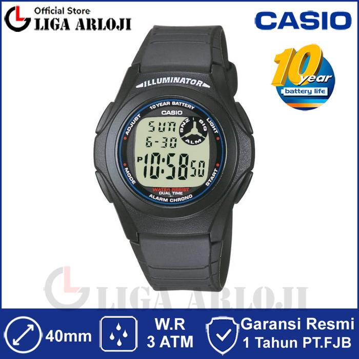 CASIO F-200W-1ADF Jam Tangan Pria / Anak Digital Hitam F-200W-1A F200W