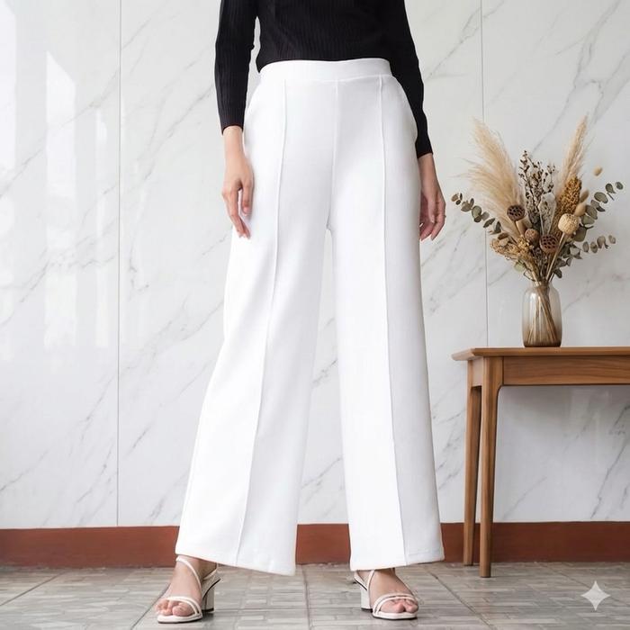 Celana Kulot Scuba Cubit Reguler Daily Wanita Premium Cullote Highwaist Panjang Kekinian Celana Kulo