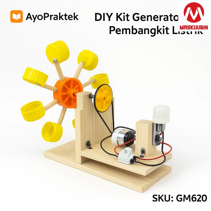 Paket Kit Kincir air untuk Percobaan PLTA Mini Generator Mini Pembangkit Listrik – Turbin Air & Eksp