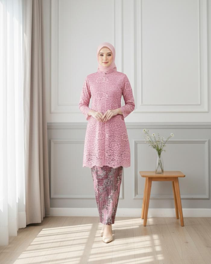 Atasan Kebaya Brukat Ibu Ibu Remaja Dewasa Model Tunik Krah Modern Baju Brokat Batik Kebaya Kondanga
