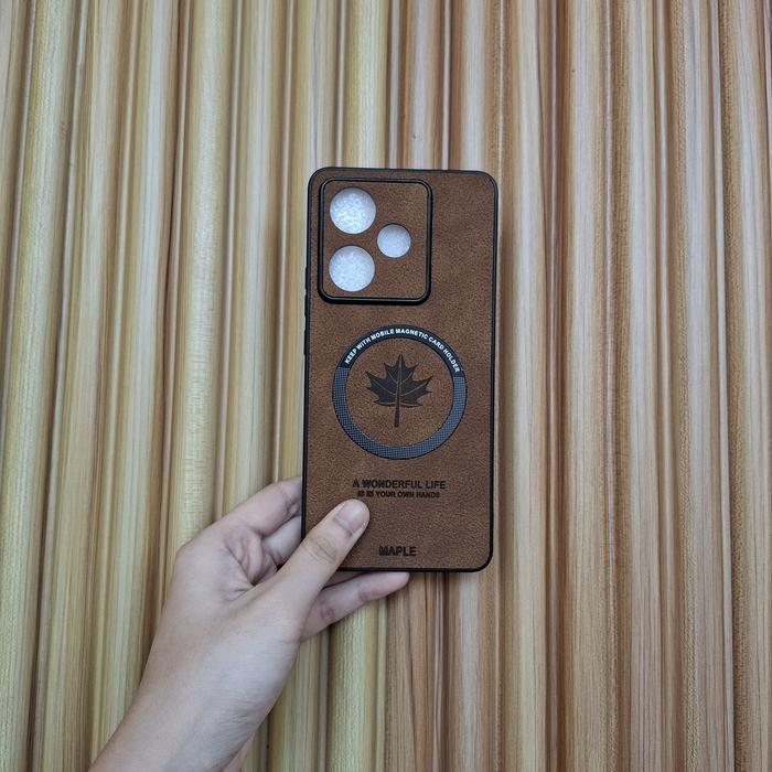 Case Maple Magnetic For Realme Gt 7T / Realme Gt 7 Softcase Leather Magsafe Good Quality
