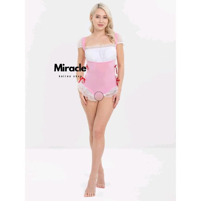 Lingerie sexy cosplay kostum maid pelayan seksi bikini open crotch baju dinas malam clubbing kostum 