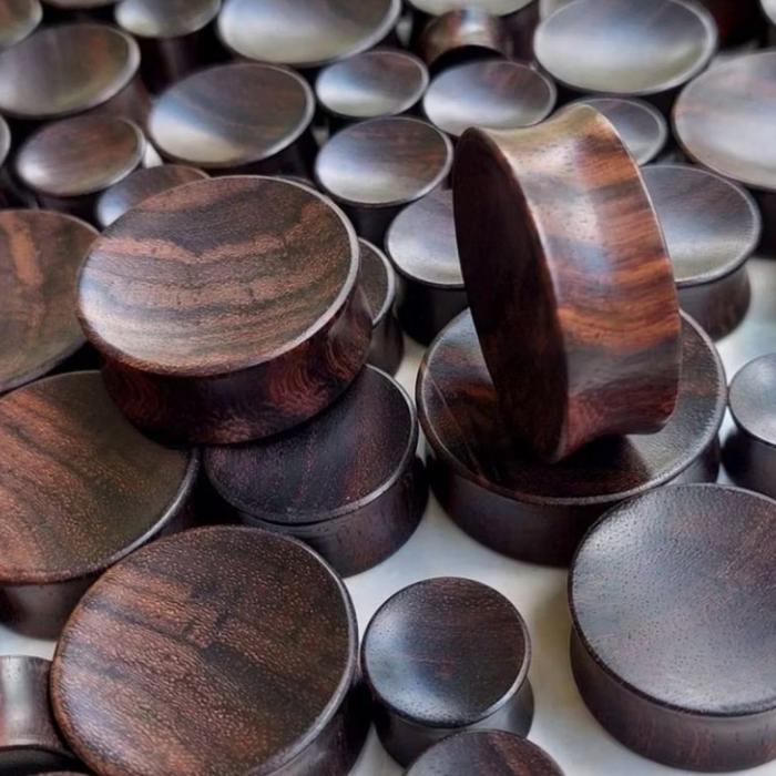 Sepasang 2 pcs wood earplug 6mm - 40mm  SONO KELING-anting plong kayu-anting kayu