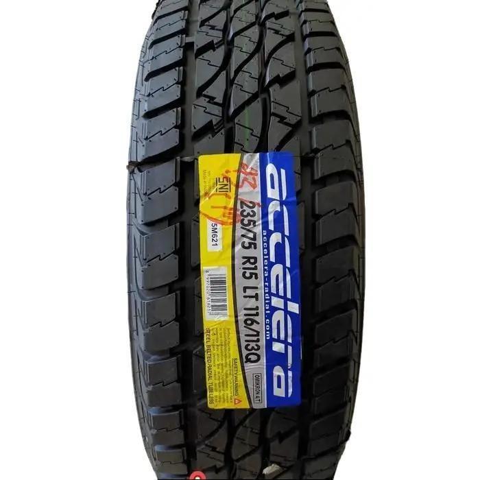 ban mobil semi offroad ring 15 215/75 merk accelera omikron A/T ukuran 215 75 R15 mobil jimny JB74 J