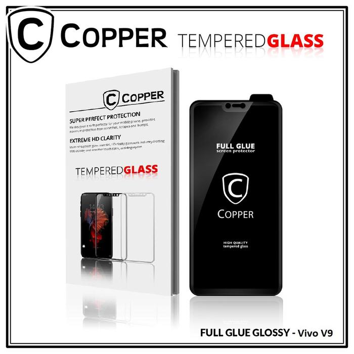 Vivo V9 - COPPER Tempered Glass Full Glue Premium Glossy