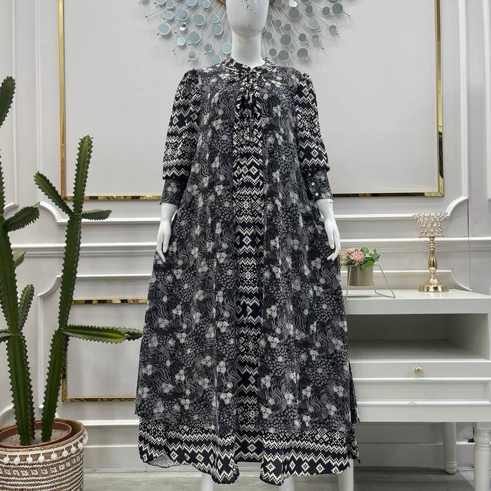 Gamis double layer haniya motif sakura by salvina ys