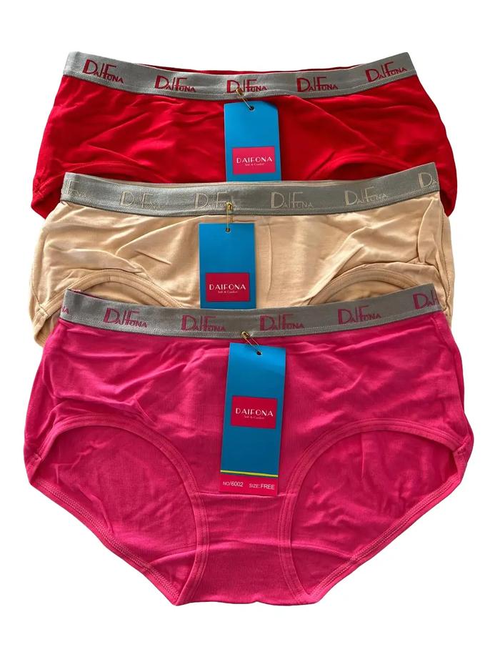 Celana Dalam Wanita DAIFONA CD Remaja Premium Katun Spandek Adem Sembut - Model Bikini - Isi 3-6 Pcs
