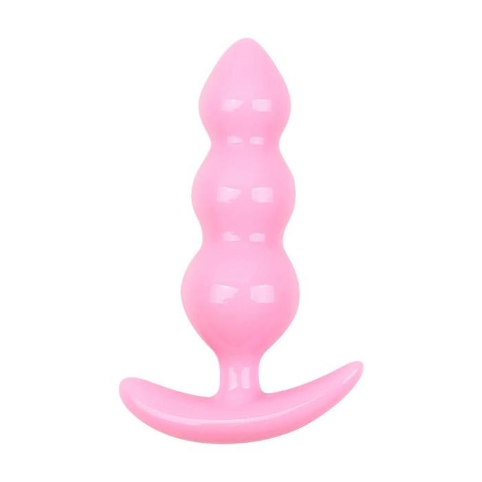 Frisdw Plug Silika 3 Bagian Termasuk Plug Set Aman Lembut Manik-Manik Butt Plug Mainan