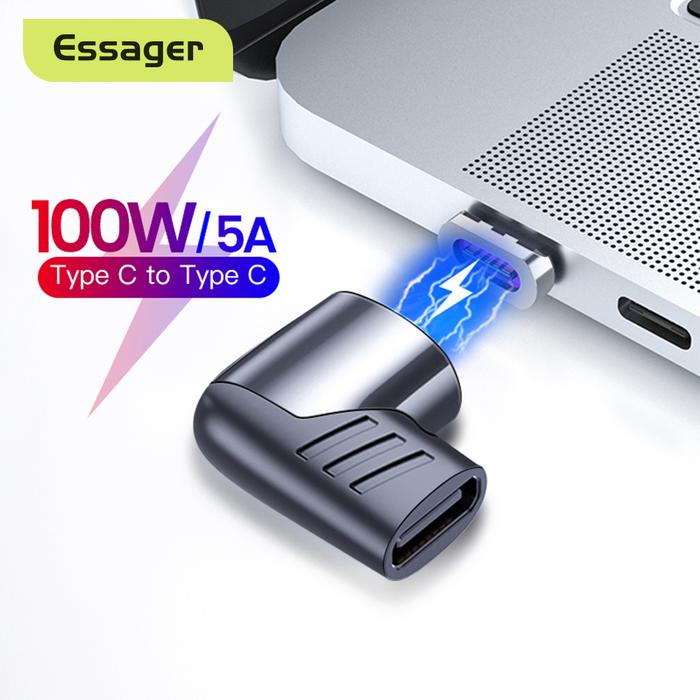 Essager 100W USB Type C Magnetic Adapter Magnet USB C Female To