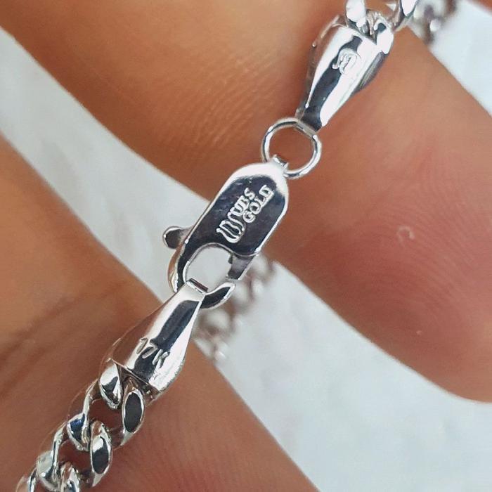 GELANG MODEL HOLLOW GEPENG SISIK NAGA PUTIH EMAS 75 % 750 75% 17K 4 GR AN