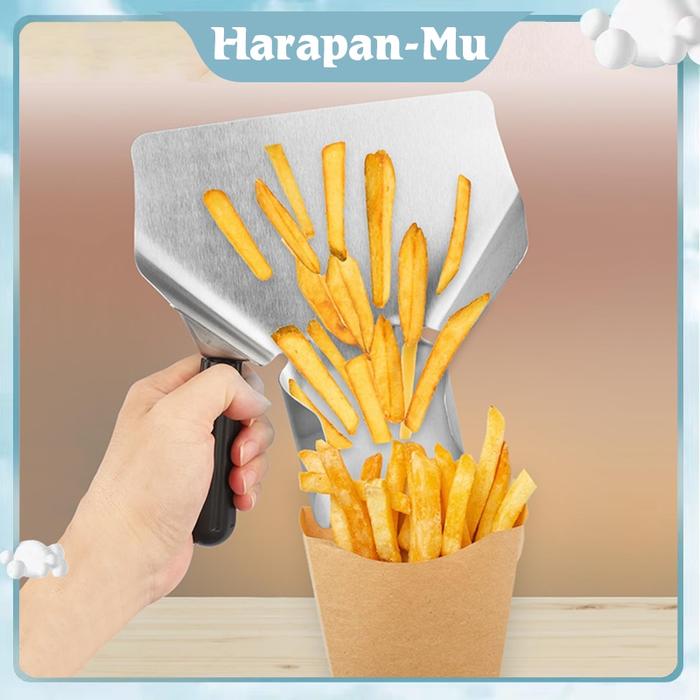 Peralatan Dapur Toko Ayam Goreng / Sendok Kentang Goreng Stainless / Corong Kentang Goreng