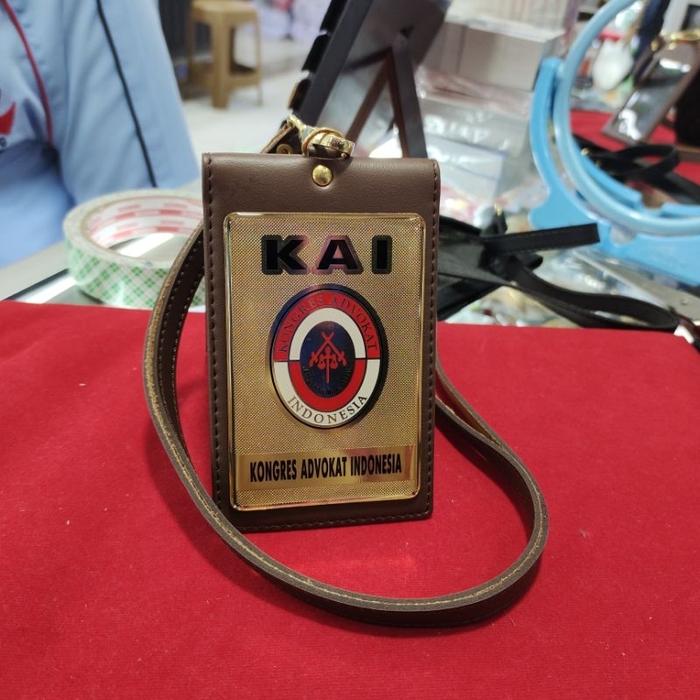 (PROMO) DOMPET KULIT SEMI KTA KAI LOGO KUNINGAN EMAS