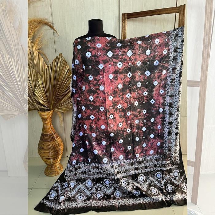 Kain Jumputan Khas Palembang 3 Meter Dasar Thai Silk Katun Batik Jemputan Seragam Couple Elegan Hand