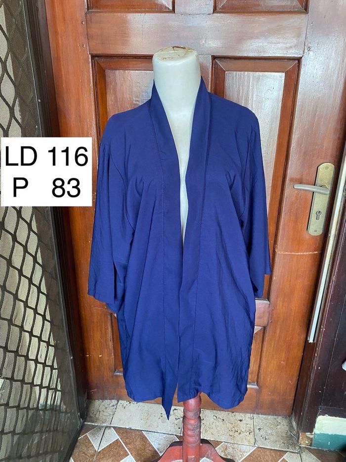 Outer Wanita Biru Dongker Jumbo Oversize Luaran
