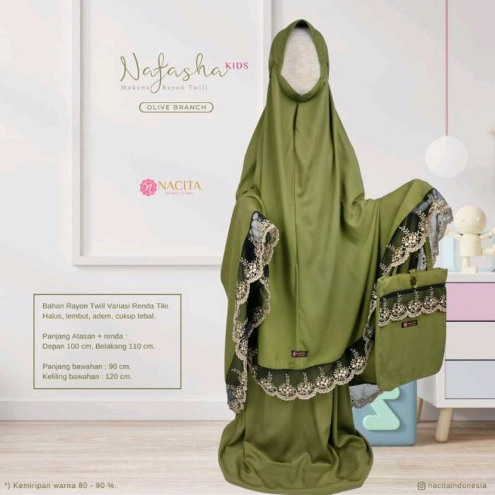 Mukena Anak Nafasha by Nacita | Only For Kids | Warna Olive Branch