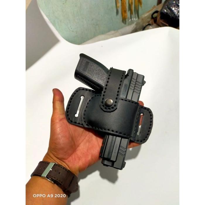 HOLSTER HS9-HS9 CUB COMPACT TNI-POLRI SARUNG SENJATA KULIT BERKUALITAS MODEL LUAR/ PINGGANG
