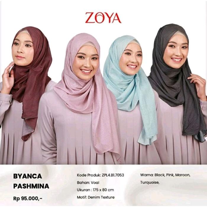 pashmina polos zoya ( byanka scraf zoya) Kerudung Jilbab Muslim Wanita bahan Voal