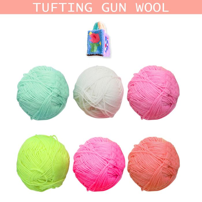 Tufting benang katun benang padat 6 gulungan untuk Tufting Gun Untuk