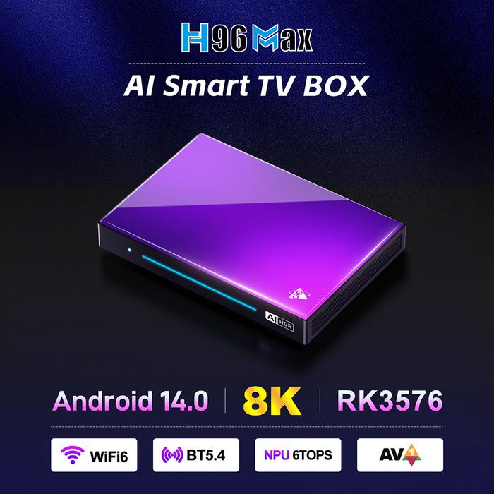 HD Media Player for Android 14 RK3576 Video Set Top TV Box 8K with Remote Control for Android TV Box
