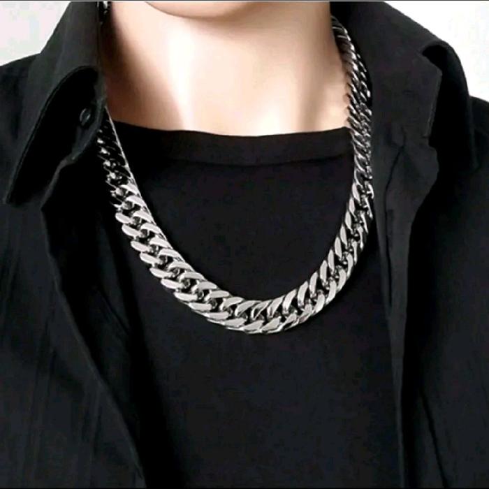[COD] Kalung Rantai Pria Besar Titanium Anti Karat Silver