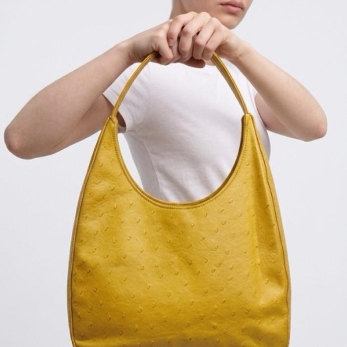 Tas preloved kulit pari warna kuning lemon minimalis