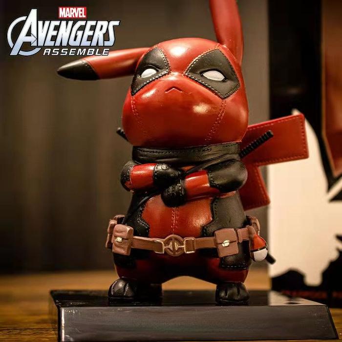 Anime Pokemon Action Figure 13CM Pikachu Cosplay Deadpool PVC Toys