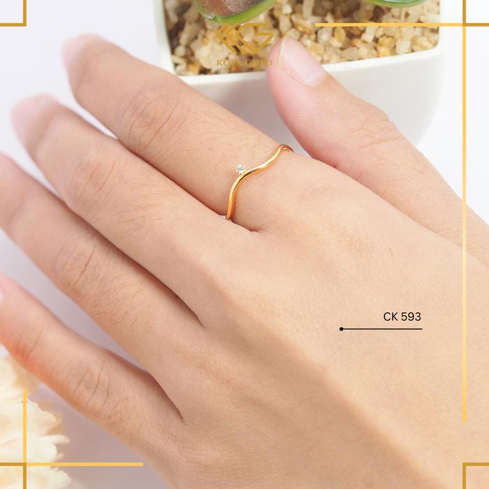 Cincin Korean Look Azura Wavy Kadar 375 dan 700 CK 593 Koleksi KKG Mall