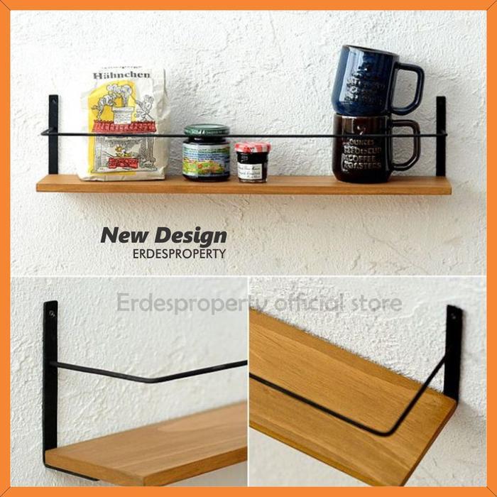 Rak Kosmetik / Kamar Ambalan Kayu Minimalis Dekorasi Dinding Gantung besi jati