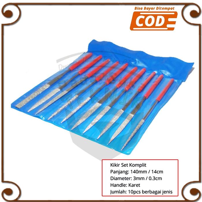 Kikir Pengasah Diamond 1 Set 10 Pcs Intan Emas Diamond Flat Kikir Rata