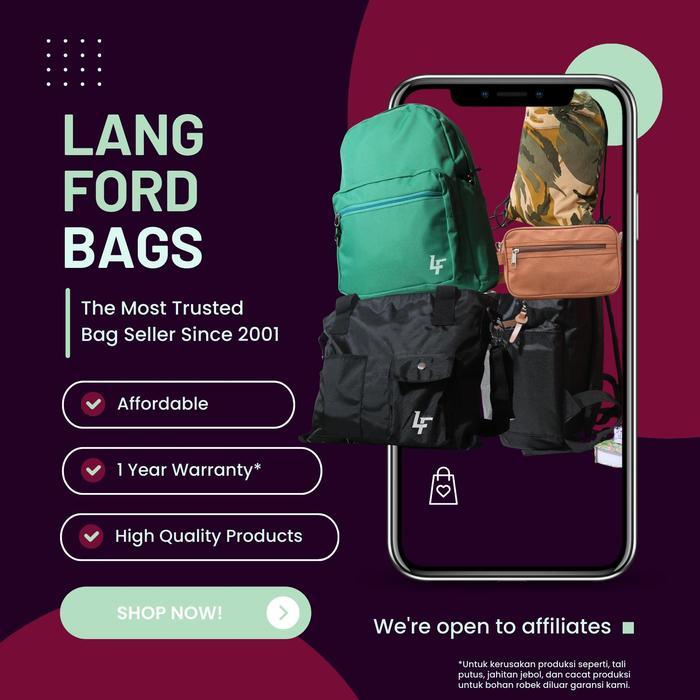 Lang Ford - Kiyowo / Tas Ransel Sekolah / Tas Ransel Wanita Remaja / Tas Hangout / Backpack Perempua
