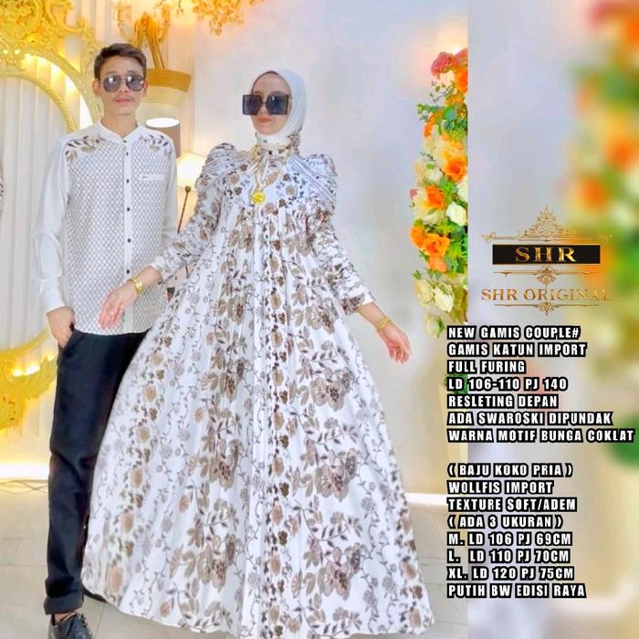 gamis couple gamis cleopatra katun importt full furing ori SHR
