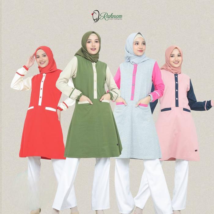 Tunik Wanita Casual RAHNEM / TN - 02 / Fashion Muslim Polos