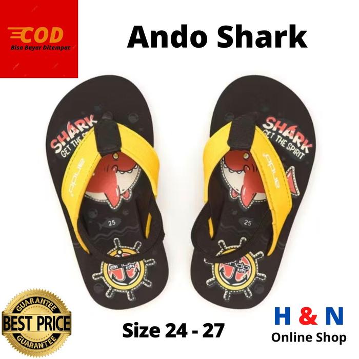 Ando Shark - Sepatu Sandal Anak Balita ANDO SHARK Size 24-27 Desain Karakter Lucu dan Nyaman untuk A