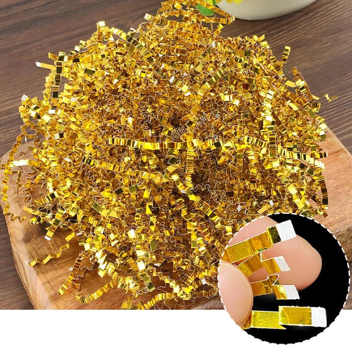 1kg Shredded Crinkle Raffia Paper Candy Boxes DIY Gift Gold Color Filling Material Wrapping Filler B