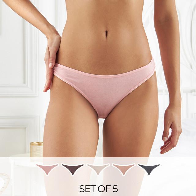 Max Fashions Celana Dalam Wanita Pack of 5 - Plain Bikini with Elasticised Waistband