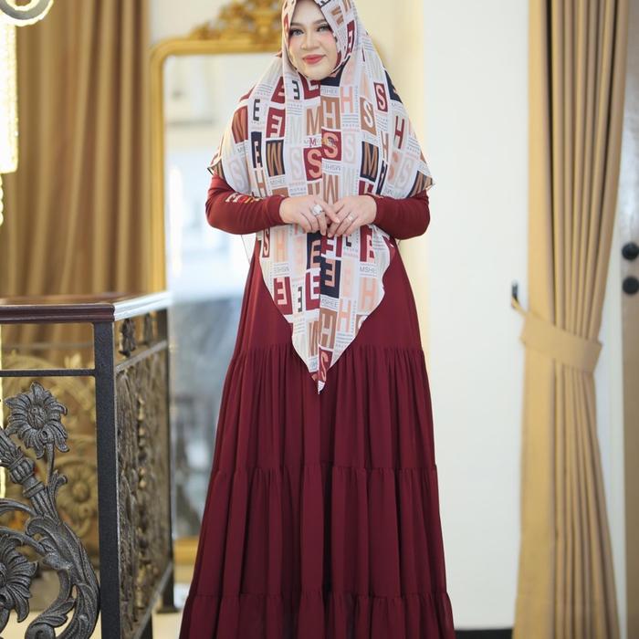 Mshee Dealova set Khimar Printing dress Polos
