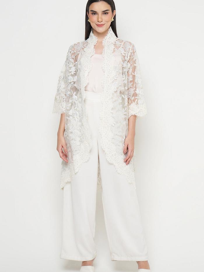 Dresshaus ALUNA Lalika Outer Top | Atasan Pesta Wanita Brokat Lace Tile Bordir Acara Kondangan