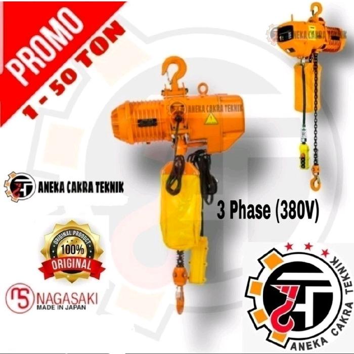Electric Chain Hoist 2 Ton x 6 Meter 2jalur 380V(3Phase)Nagasaki Japan