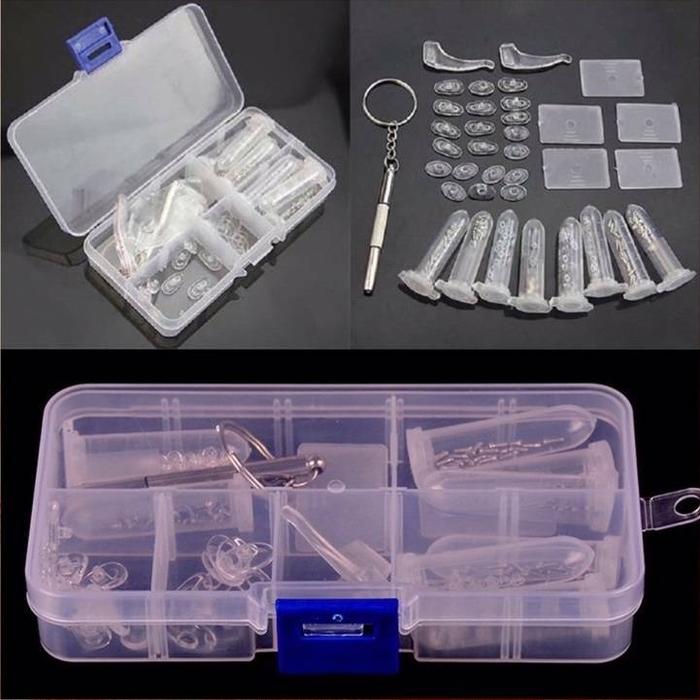 Komponen Perbaikan Kacamata Dispensing Box Berisi Set Obeng Kacamata Baut Kacamata Gagang Nose Pad K