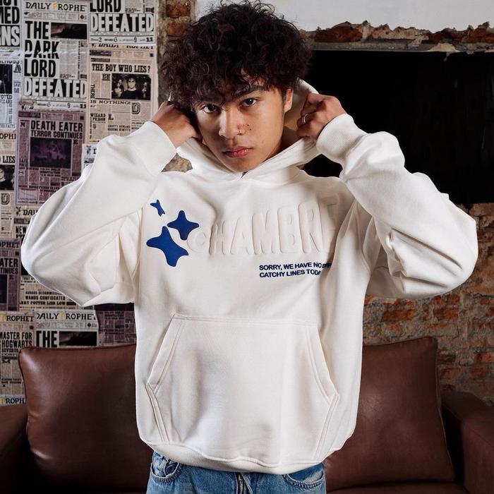 HOODIE CHAMBREDELAVAIN | CHMB NO IDEA BW WHITE [ORIGINAL]