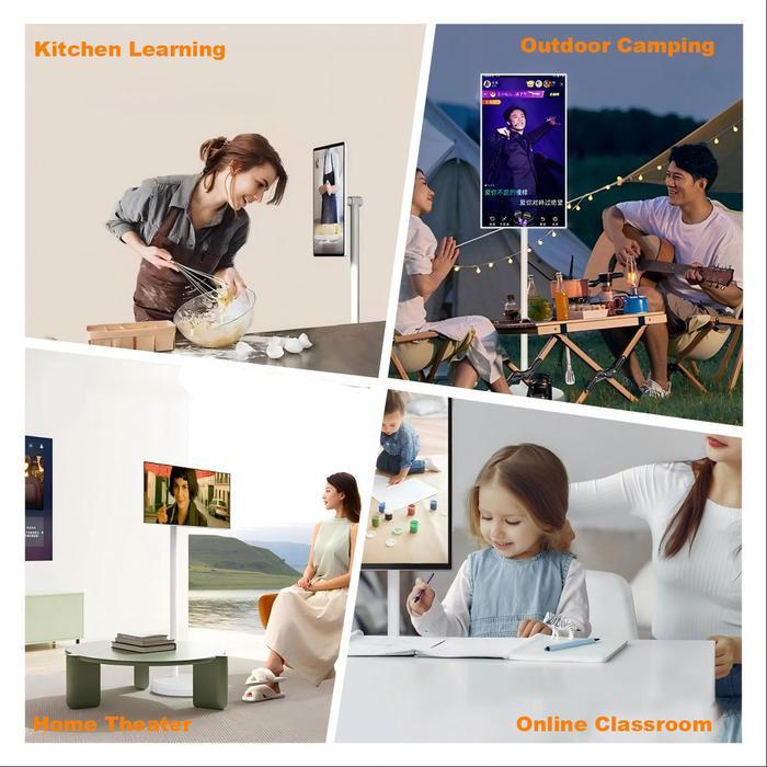 21.5 Inch Rollable Touch Screen Smart Tv Rechargeable Portable Monitor 64Gb Android Tv Mobile Portab