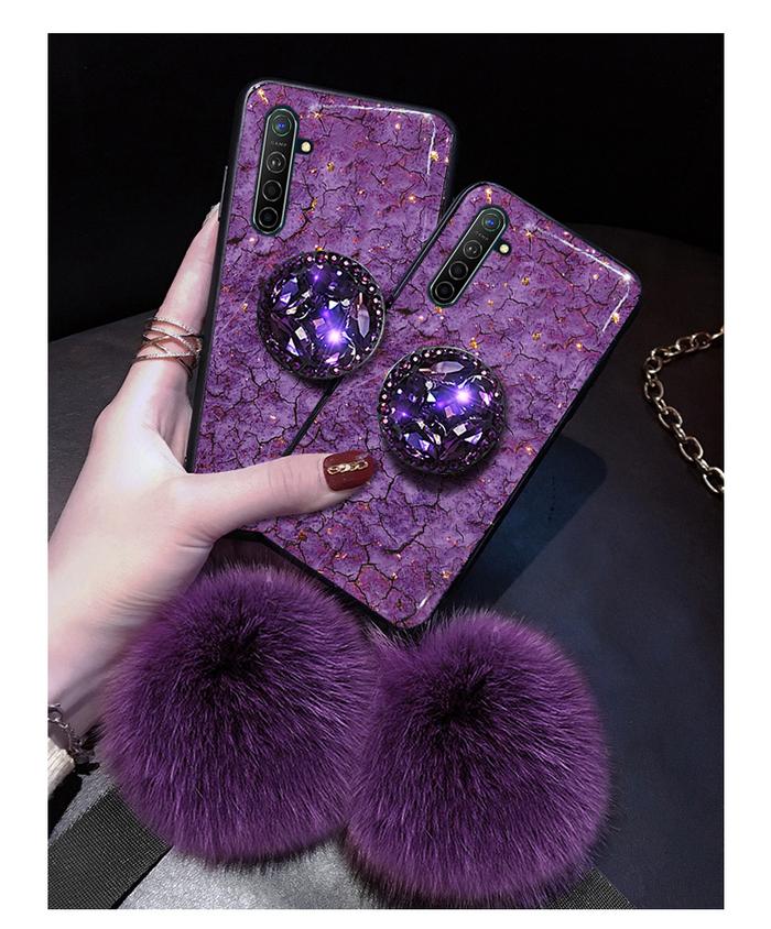 Epoxy Gold Foil Gem Glitter Case For OPPO A15 A53 A52 A93 A73 A5 A9