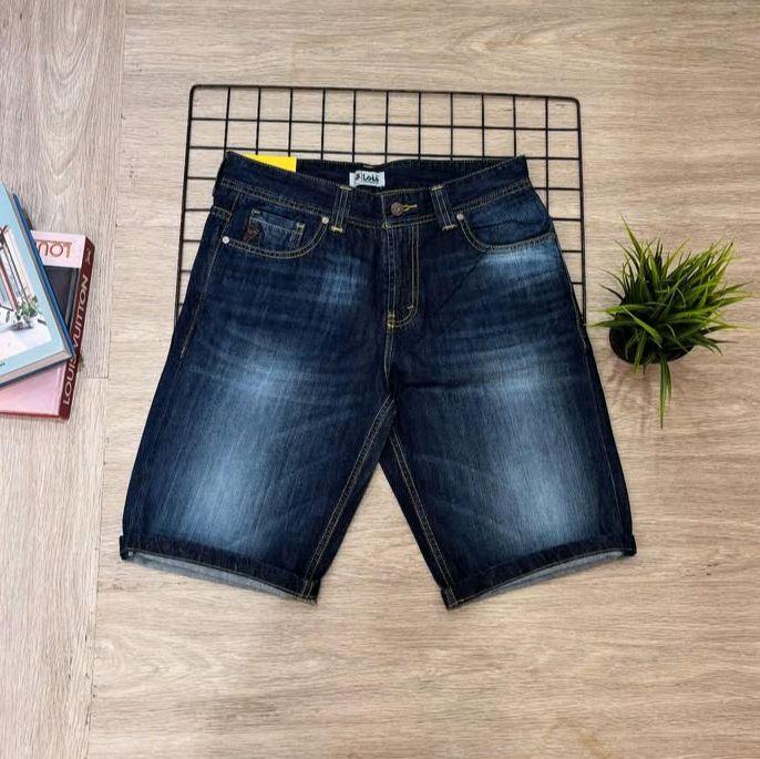 CFDK059C Celana pendek jeans denim pria LOIS original murah terbaru. 3second emba cardinal