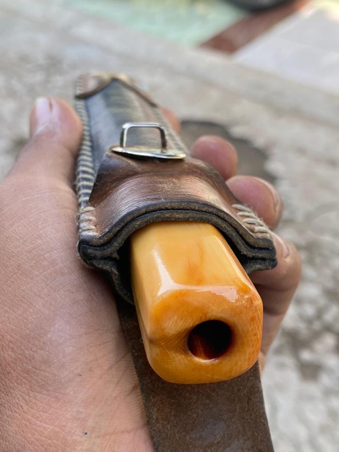 once pipa gg lawasan panjang 15cm segilapan asli astengah kristal alami