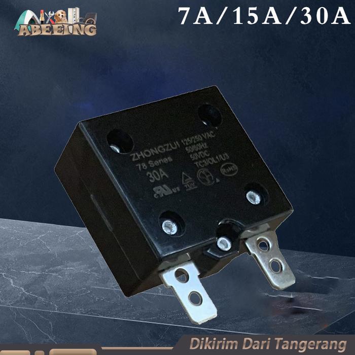 7A 15A 30A Sekring Automatic Reset Relay Mobil Motor Mainan Aki Anak