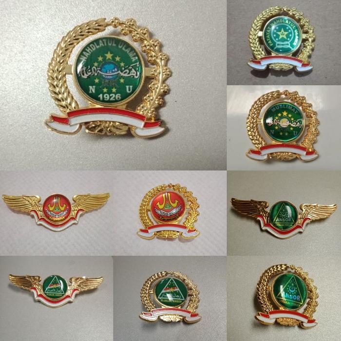 Pin Bros NU Muslimat Fatayat Banser Rijalul Ansor Nahdlatul Ulama Pin Cor Aksesoris Clips
