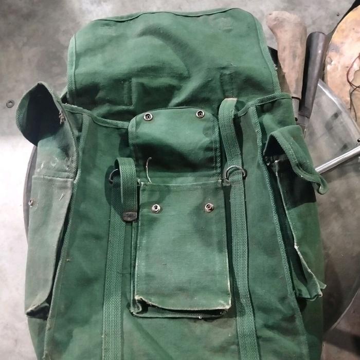 tas ransel kanvas jadul tebal dan kuat kondisi baguss