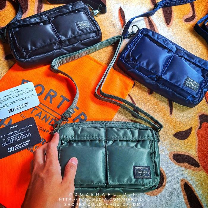 Porter Stand Original Made In Japan Tas Shoulder Bag Hijau Olive XS Selempang Wanita Cewek Perempuan