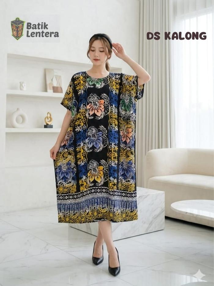 Baju Tidur Daster Batik Lentera Kalong Lowo Ld 150cm Motif Sunan Bunga Rayon Premium Allsize Lembut 